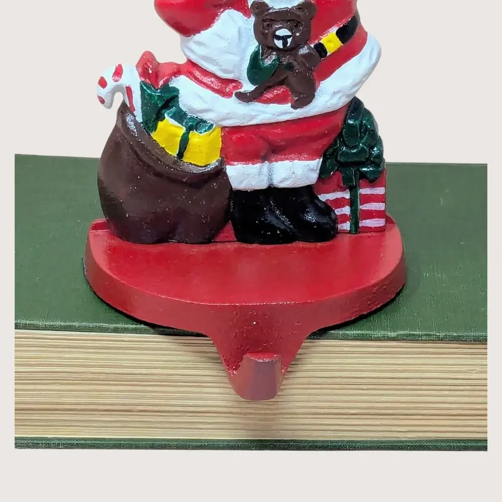 1990s Cast Iron Santa Claus Stocking Holder